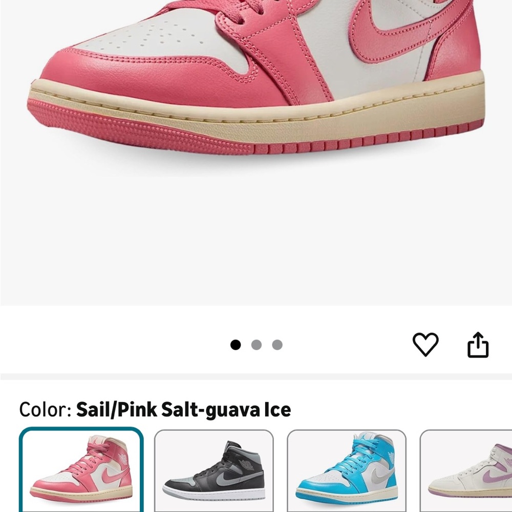 Jordan Women's Sneakers in Pink and White - Picture 4 of 4